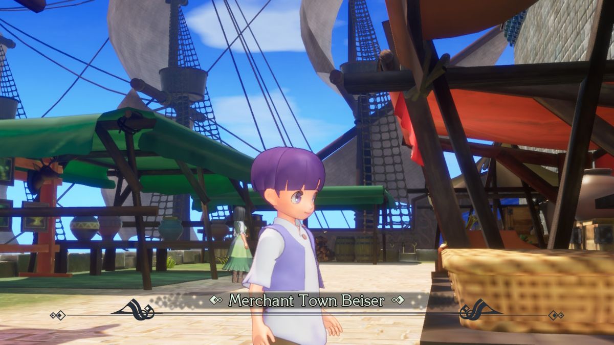 Trials of Mana (Nintendo Switch) screenshot: Merchant Town Beiser intro screen