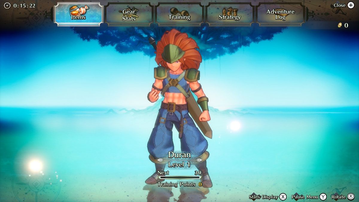 Trials of Mana (Nintendo Switch) screenshot: Battle and Item screen