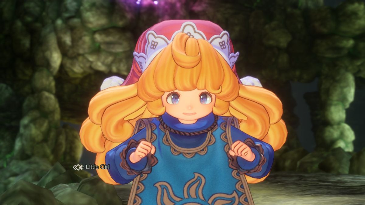 Trials of Mana (Nintendo Switch) screenshot: Charlotte (or little girl as she is unknown to us at the time)..... what is she doing here?