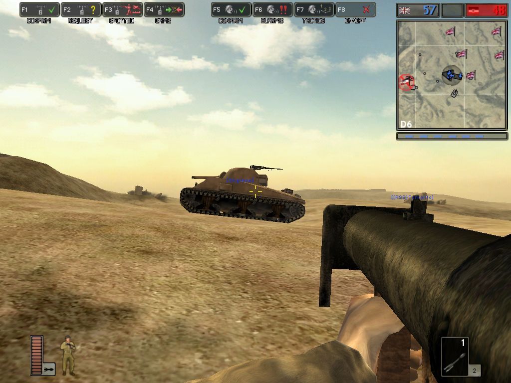 Battlefield 1942 (Windows) screenshot: About to take out tank with panzerschreck