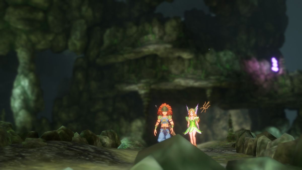 Trials of Mana (Nintendo Switch) screenshot: Into the caverns and suddenly.....