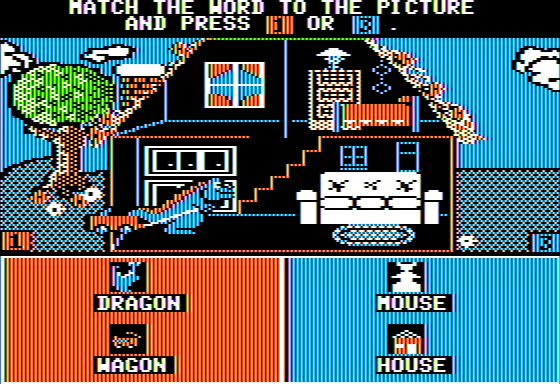 The Story of Miss Mouse (Apple II) screenshot: Match a Word