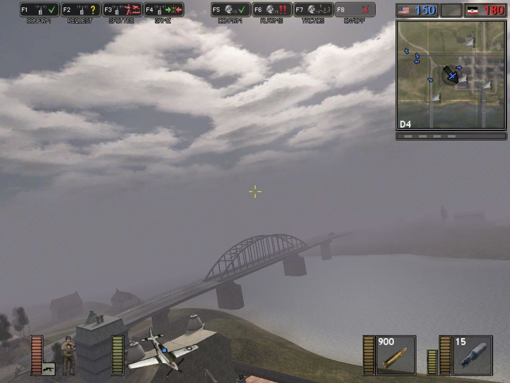Battlefield 1942 (Windows) screenshot: View from plane of market garden map