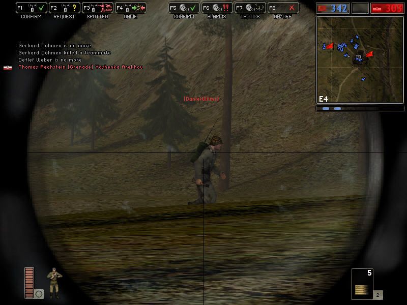 Battlefield 1942 (Windows) screenshot: Almost headshot,..