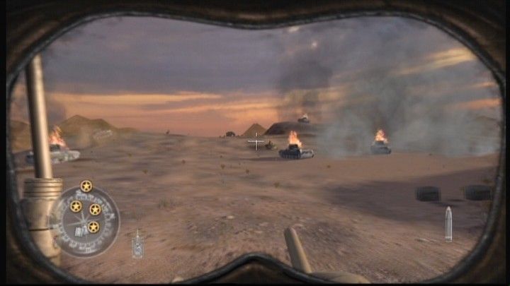 Call of Duty 2 (Xbox 360) screenshot: Leaving a trail of German Panzer II tanks should be a fair warning for an upcoming enemy tanks.