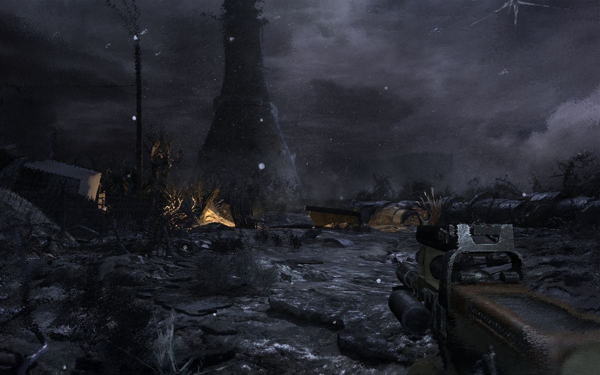 Metro 2033 (Windows) screenshot: This is both a scene from the beginning and the end of the game.