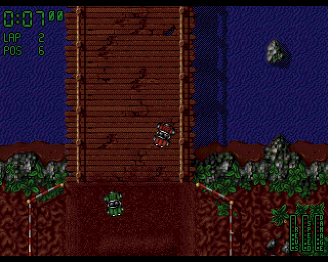 Turbo Trax (Amiga) screenshot: Jungle dirt track