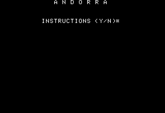 Andorra (Apple II) screenshot: Title Screen