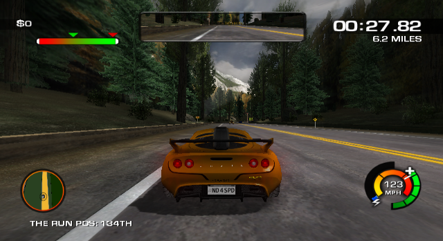 Need for Speed: The Run (Wii) screenshot: Following the Car View