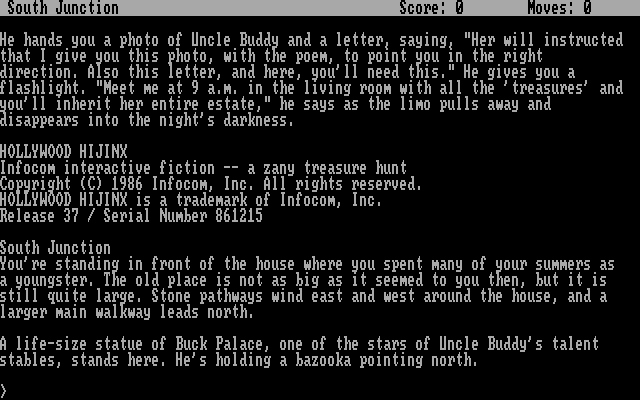 Hollywood Hijinx (DOS) screenshot: opening screen