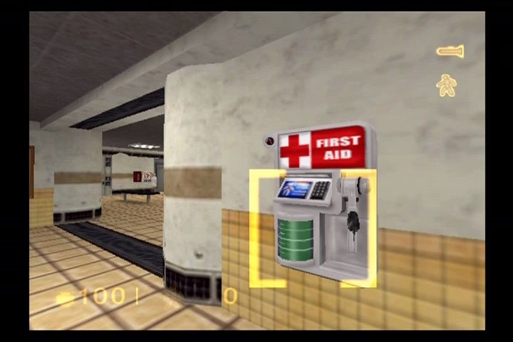 Half-Life (PlayStation 2) screenshot: Much is the same as the PC version, but the stations have been redesigned.