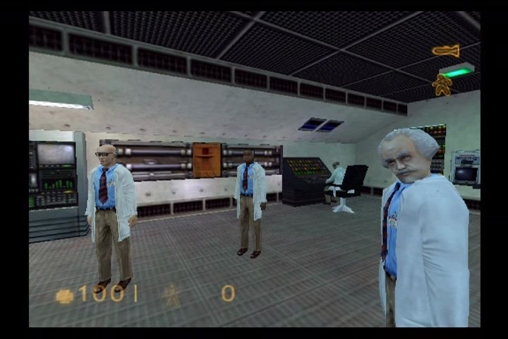 Half-Life (PlayStation 2) screenshot: Character models use the redesign from <moby game="half-life blue shift">Blue Shift</moby>'s HD pack.
