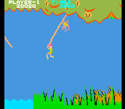 Jungle Hunt (Arcade) screenshot: No time for monkey business