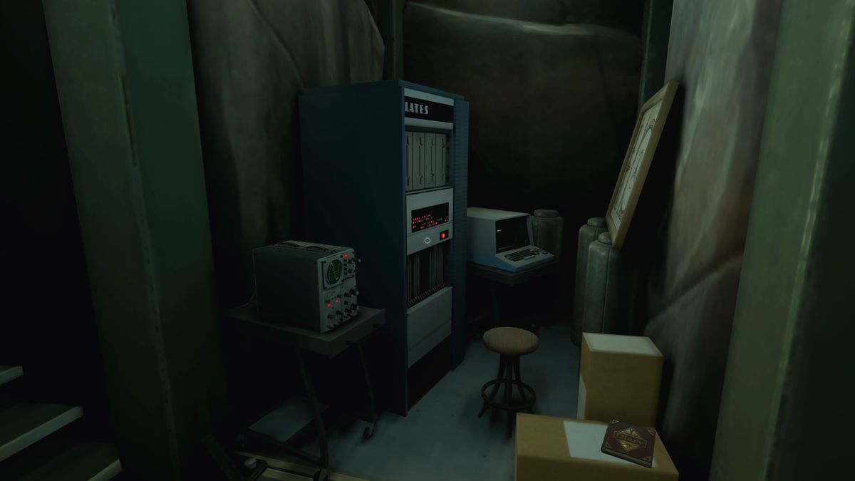 The Invisible Hours (PlayStation 4) screenshot: Computer room... corner (TV mode)