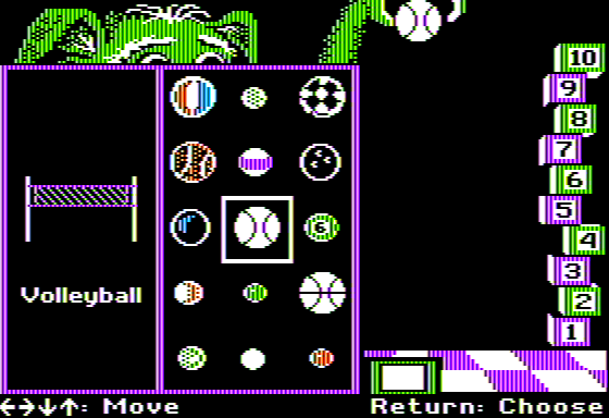 Woolly Bounce (Apple II) screenshot: Ball Types