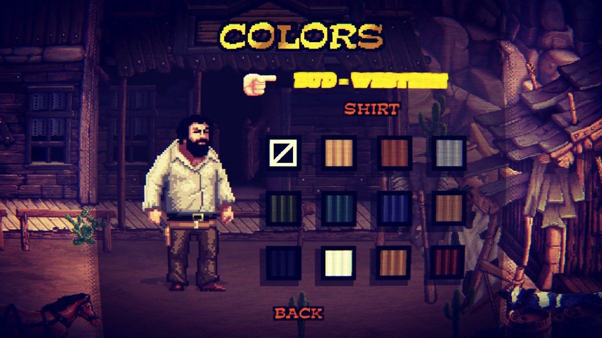 Bud Spencer & Terence Hill: Slaps and Beans (Nintendo Switch) screenshot: Outfit color select screen