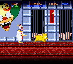 Virtual Bart (Genesis) screenshot: Saving your fellow pigs in the Pig Bart stage.