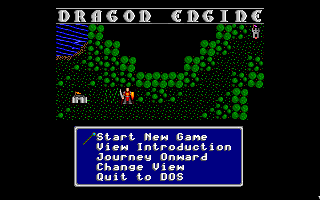 Dragon Engine (DOS) screenshot: Main menu with the typical intro animation.