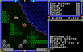 Dragon Engine (DOS) screenshot: Game start.
