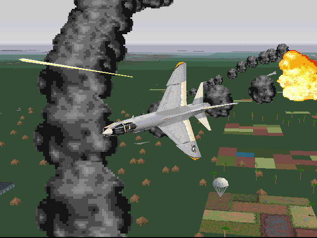 Jane's Combat Simulations: USNF'97 - U.S. Navy Fighters (Windows) screenshot: Parachutist