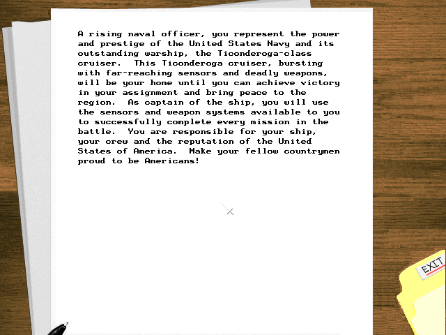 Aegis: Guardian of the Fleet (DOS) screenshot: Some encouraging words.