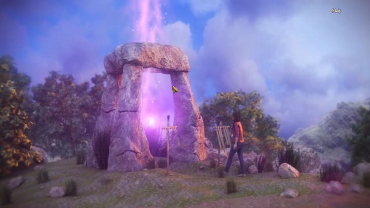 Lost Lands: The Four Horsemen (Collector's Edition) (Windows) screenshot: Susan can also travel between sites using a portal system. Each portal is unlocked with a rune token and there's a cut scene when they are first used<br><br>Demo version