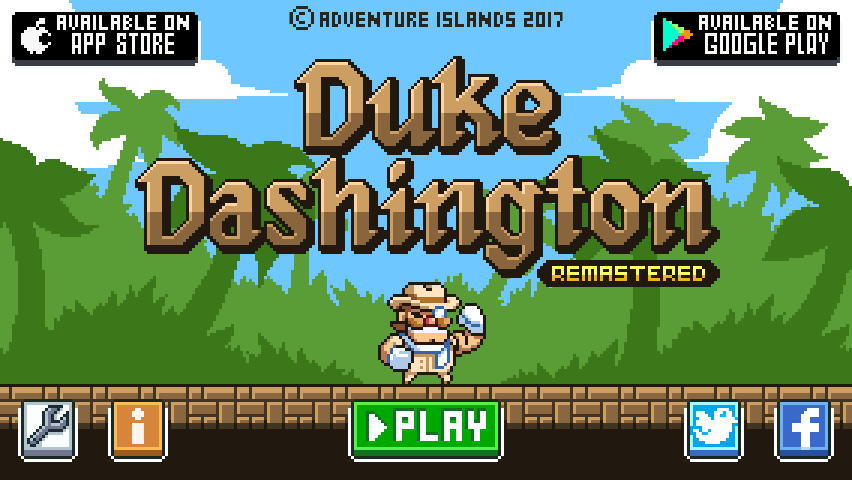 Duke Dashington Remastered (Browser) screenshot: Title screen