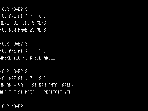 Hobbit (TRS-80) screenshot: Protected from a Demon