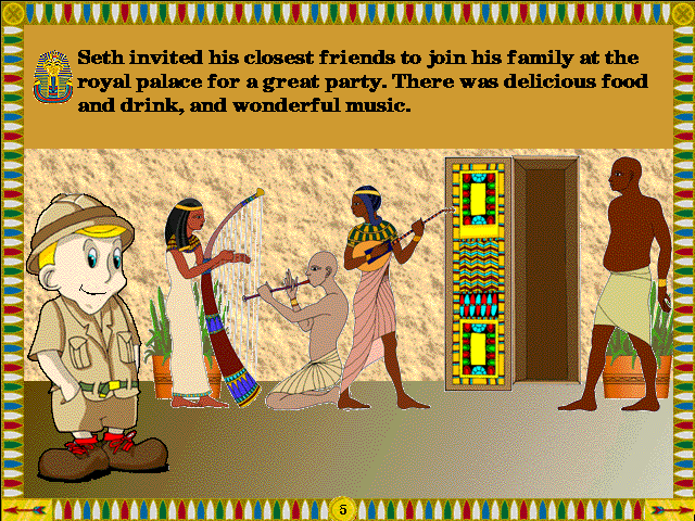 Archibald's Guide to the Mysteries of Ancient Egypt (Windows 3.x) screenshot: Seth is planning a trap