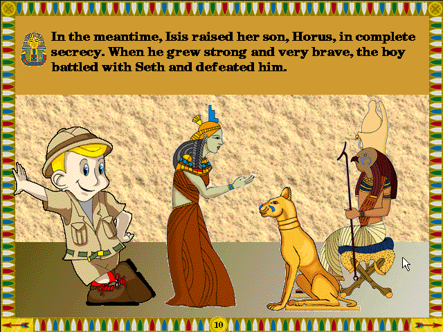 Archibald's Guide to the Mysteries of Ancient Egypt (Windows 3.x) screenshot: Isis and Horus