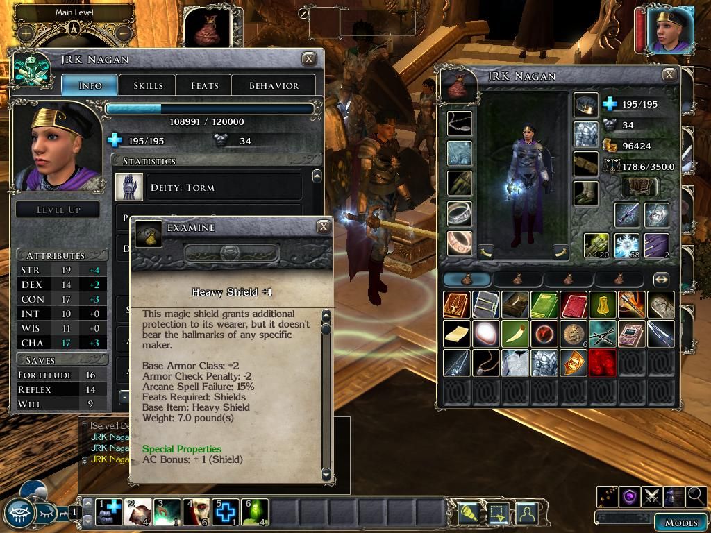 Neverwinter Nights 2: Storm of Zehir (Windows) screenshot: Stats and equipment