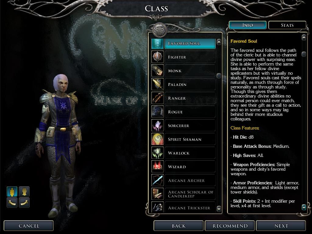 Neverwinter Nights 2: Mask of the Betrayer (Windows) screenshot: Favored soul is one of the new classes for the expansion.
