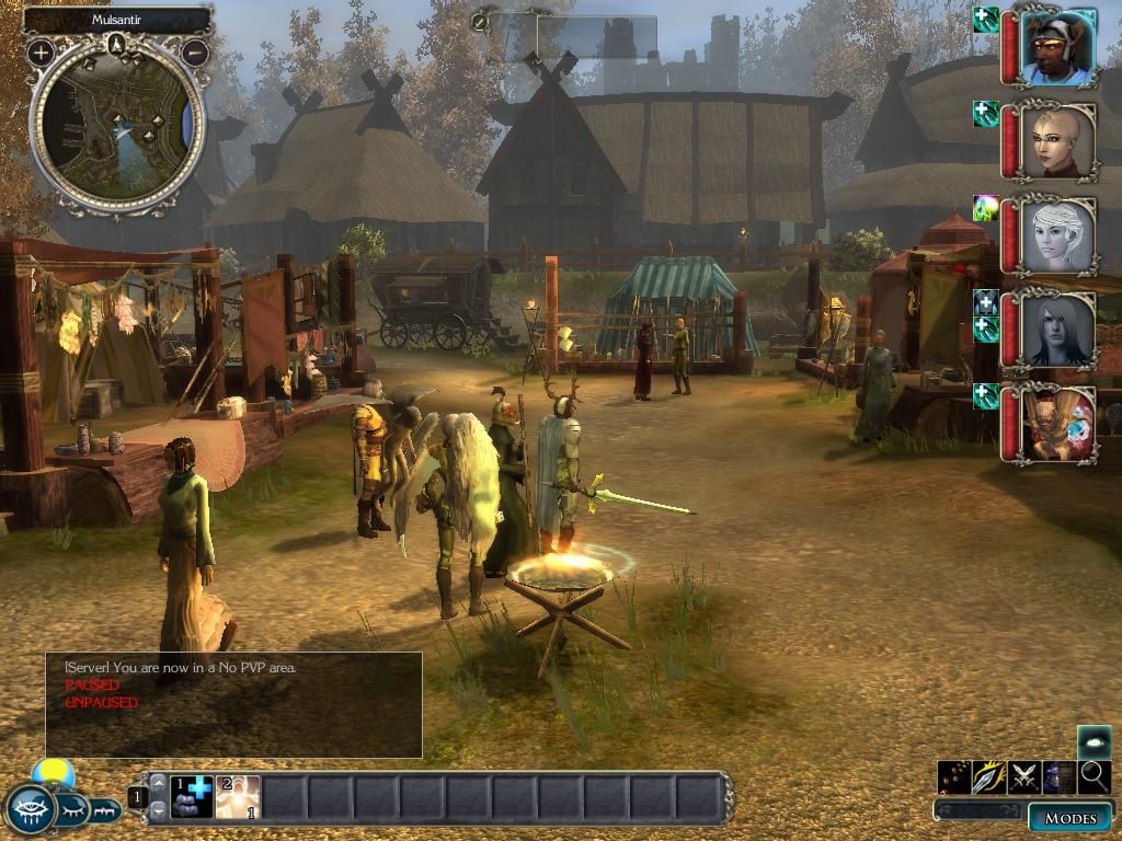 Neverwinter Nights 2: Mask of the Betrayer (Windows) screenshot: The market in Mulsantir, the main city in the game.