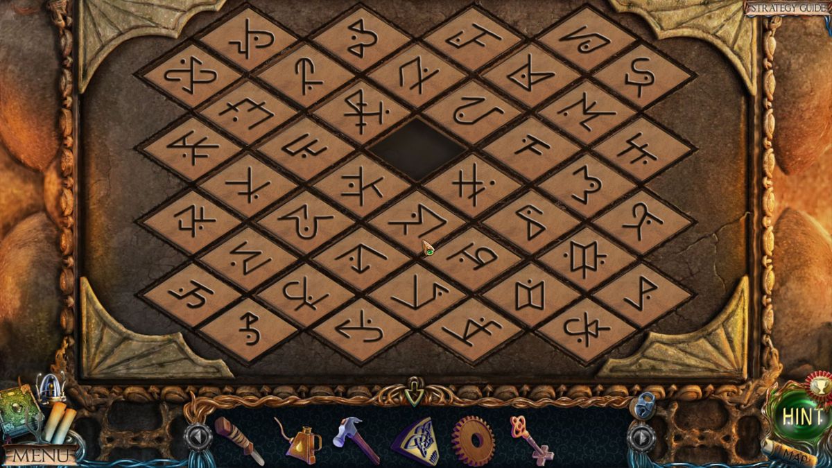 Lost Lands: The Four Horsemen (Collector's Edition) (Windows) screenshot: This lock puzzle looks really hard but once you find the missing part it's fairly straightforward<br><br>Demo version