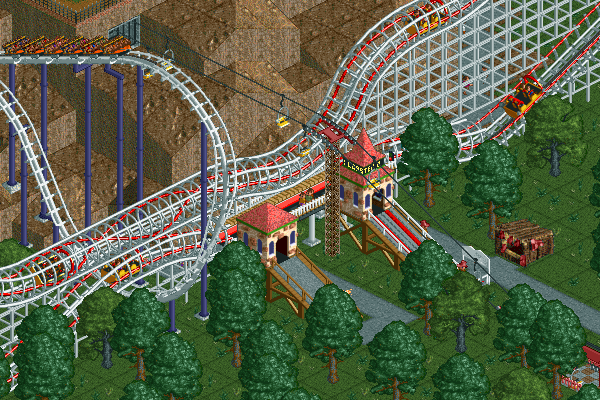 Screenshot of RollerCoaster Tycoon Corkscrew Follies Windows