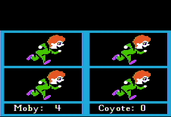 Trickster Coyote (Apple II) screenshot: Four for Four