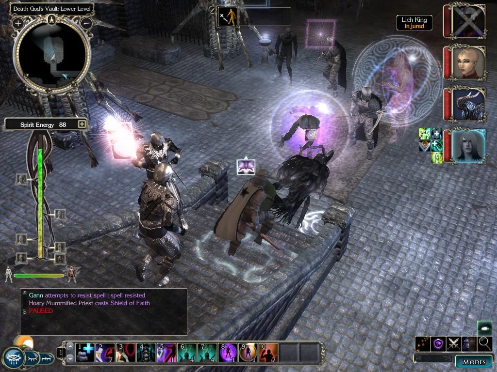 Neverwinter Nights 2: Mask of the Betrayer (Windows) screenshot: This battle against undead is really challenging!