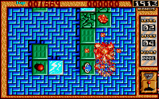 Bombuzal (Amiga) screenshot: The game also offers a 2D mode. Helpful to see what's going on, but seriously lacking the coolness factor.