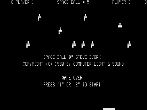 Space Ball (TRS-80) screenshot: Title Screen