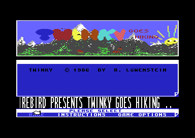 Twinky Goes Hiking (Commodore 64) screenshot: Title screen