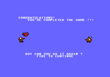 Twinky Goes Hiking (Commodore 64) screenshot: Congratulations