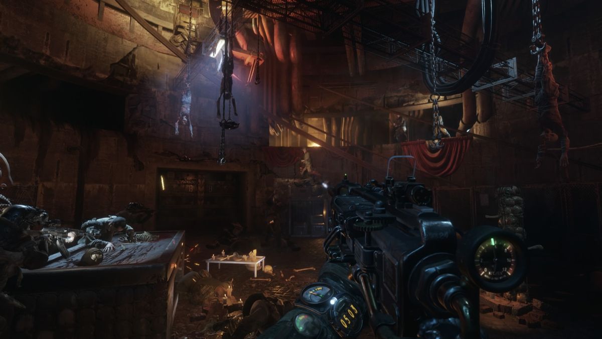 Metro: Exodus (PlayStation 4) screenshot: Cannibals' lair