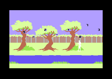 The Math Busters (Commodore 64) screenshot: Out in the Woods