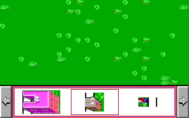 Stickybear: Town Builder (DOS) screenshot: A blank townsite (EGA)