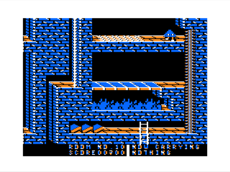 Dragon Slayer (TRS-80 CoCo) screenshot: Watch Out for Fire and Water