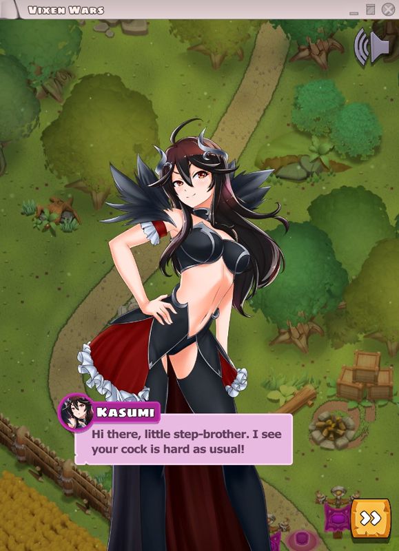 Vixen Wars (Windows) screenshot: Introducing your step-sister, Kasumi
