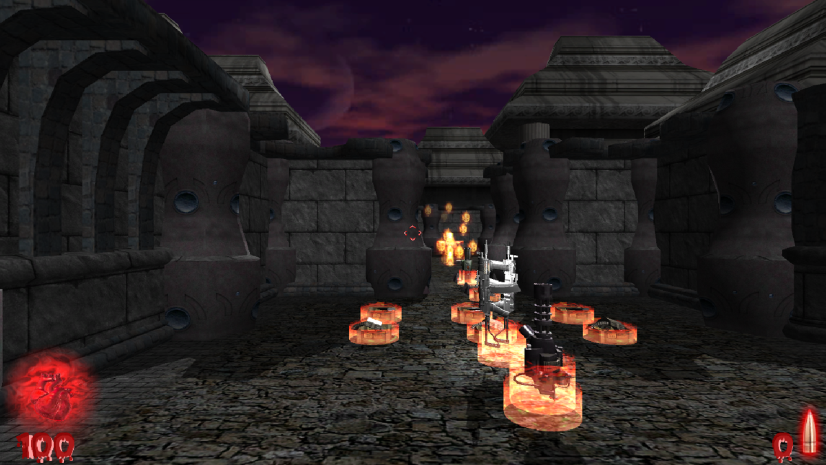 Cemetery Warrior II (Windows) screenshot: Lots of weapons and ammo here, including a rocket launcher.
