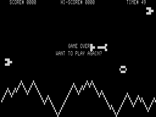 Space War (TRS-80) screenshot: Game Over