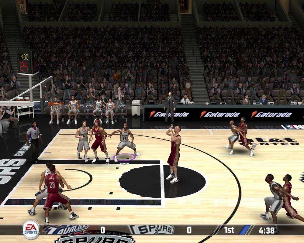 NBA Live 08 (Windows) screenshot: Second free throw.View from the side.