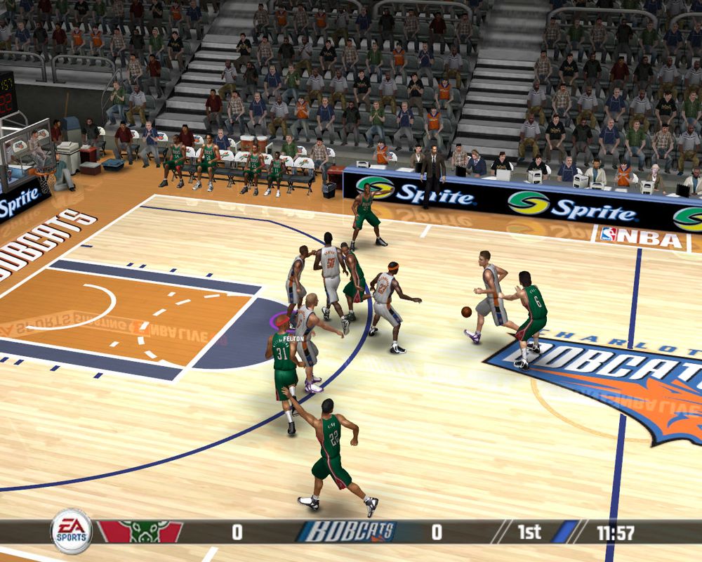 NBA Live 08 (Windows) screenshot: Heavy traffic ahead